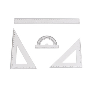 Plastic Clear Transparent Ruler Math <strong>Set</strong> Ruler Geometry Math Ruler Measuring Tool - Product Image 3