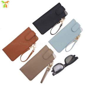 Hot Selling Slim <b>Glasses</b> Holder Portable Sunglasses <b>Case</b> Travel <b>Glasses</b> Bag with Wrist Strap - Product Image 3
