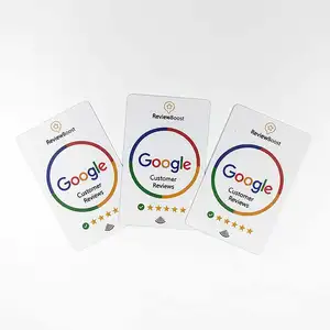 Link programável pop-up para cartão de crédito com fita RFID, cartão de revisão do Google para NFC, cartão de presente personalizado do Google Play, link de negócios