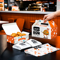 Emballage alimentaire jetable personnalisé, biodégradable, respectueux de l'environnement, en carton blanc pour poulet frit, hamburgers, boîte à emporter en papier