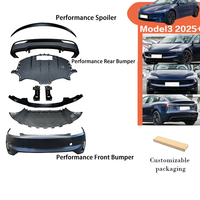 Kit carrosserie style haute performance amélioré pour Tesla Model 3 Highland 2023-2024 : pare-chocs avant, diffuseur arrière, jupes latérales