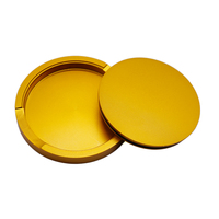 Boîte à snuff personnalisée de haute qualité en aluminium 6061-T6 anodisé or, sablage léger, usinage CNC, bouchons métalliques pour flacons à snuff