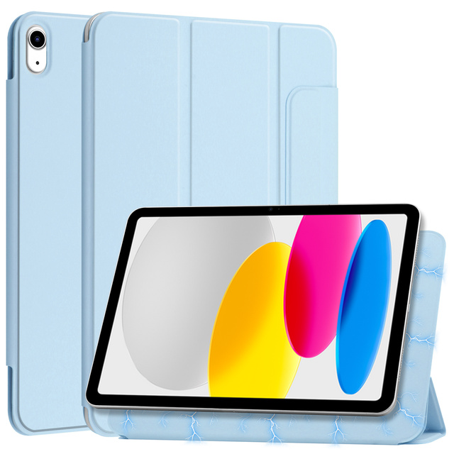Custom Design Tri-fold Pu Leather Magnetic Tablet Case for iPad Shockprpoof Smart Folio Tablet Case with Pencil Holder