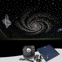 Panneaux de plafond en fibre de polyester personnalisables avec isolation acoustique, effet galaxie de particules et étoiles lumineuses
