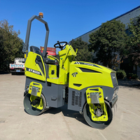 Compacteur vibrant mini 1 tonne, 2 tonnes, 3 tonnes, rouleau compresseur d'asphalte simple ou double tambour, mini rouleau compresseur routier 1280 kg, machine routière fiable