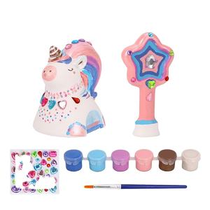 Niet-Giftige Diy Kleuring Gips Eenhoorn Schilderij Kit Acryl Tekening Creatieve 3d Speelgoed Set Met Borstel - Product Image 2