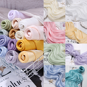 Hot bán Polyester Organza vải nhẹ mềm Crepe kẻ sọc lưới sợi thời trang Váy khăn nền trang trí - Product Image 1