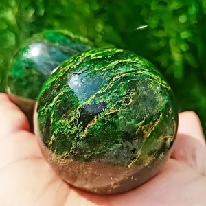 Esfera de Cristal Verde Esmeralda Pulido al por Mayor, Piedra Semipreciosa de Verdite Kambaba, Cristal para Wicca, Reiki, Manualidades, Halloween, Feng Shui - Product Image 1