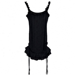 Nuovo Abito Elegante con Spalline Sottili e Volant in Stile Puro e Delicato, Made in Corea del Sud - Product Image 6