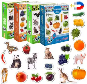 Magdum 사용자 정의 냉장고 농장 동물 아이 자석 동물원 과일 야채 자석 장난감