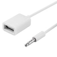 Câble adaptateur MP3 pour voiture USB femelle vers 3.5MM U Disk Connection 12V Car CD Player AUX Car Audio Cable