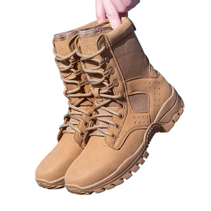 รองเท้าบู๊ทผู้ชายแบบยุทธวิธี กันน้ำ ระบายอากาศได้ดี กันลื่น ซับแรงกระแทก รองเท้าเดินป่า หัวมน ส้นเตี้ย อุปกรณ์กลางแจ้ง - Product Image 4