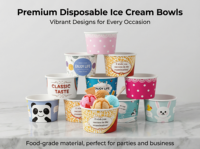 Bols et gobelets en papier jetables à paroi simple, étanches, de 4 oz, pour l'emballage de yaourts glacés, crèmes glacées et gelatos – Approvisionnement direct usine