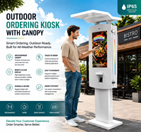 Kiosque de commande automatique extérieur personnalisé, écran tactile, étanche IP65, haute luminosité, machine de commande numérique pour restaurant, drive-thru