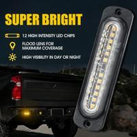 Kit de feux stroboscopiques d'urgence YM-Ebright Amber 12 LED 12-24V DC 3000 Lm, montage encastré sur surface, feux de signalisation latéraux, feux de signalisation de danger