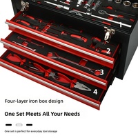 Coffret à outils en métal 108 pièces avec 3 tiroirs, plateau en mousse EVA, jeu de clés à douilles pour mécaniciens, multi-usages pour garage