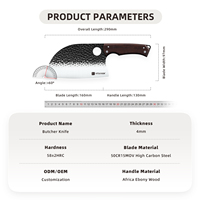Pisau Golok Tempa Tangan Premium Gagang Kayu Pegangan Nyaman Pisau Esensial untuk Berkemah BBQ Memasak di Rumah Dikemas dalam Kotak Hadiah