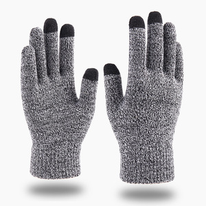 Gants en acrylique épais <span class=keywords><strong>d</strong></span>'<span class=keywords><strong>hiver</strong></span> pour hommes Gants tricotés de grande taille pour écran tactile Gants <span class=keywords><strong>d</strong></span>écontractés chauds <span class=keywords><strong>d</strong></span>'extérieur - Product Image 2