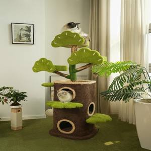 Nouvel arrivage Arbre grimpant pour chat en bois de caoutchouc et de sisal pour chats d'intérieur <span class=keywords><strong>avec</strong></span> plusieurs couches - Product Image 6