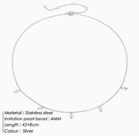 Collier pendentif en acier inoxydable plaqué or Woying avec imitation perle - Cadeau tendance pour femmes