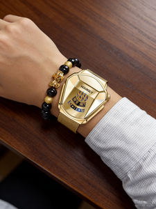 Minimalist Men's <strong>Watch</strong> &amp; Bracelet Kit | <strong>Black</strong> Dial Quartz <strong>Watch</strong> + 2 Stylish Bracelets Gift <strong>Set</strong> For Him - Product Image 6