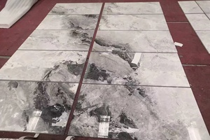 Carreaux <span class=keywords><strong>de</strong></span> sol <span class=keywords><strong>et</strong></span> <span class=keywords><strong>de</strong></span> mur en marbre <span class=keywords><strong>blanc</strong></span> veiné à l'<span class=keywords><strong>encre</strong></span> naturelle, paysage moderne, hall d'hôtel, cuisine, villa, salle à manger extérieure - Écologique - Product Image 4