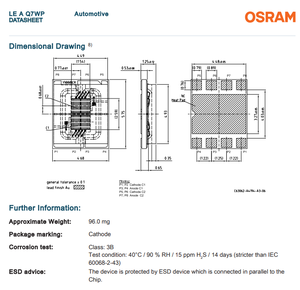 หลอดไฟ LED OSRAM รุ่น LE A Q7WP สีเหลืองอำพัน SMD LED 609-624nm 470lm 3.1W กำลังสูง สำหรับไฟโปรเจคเตอร์ยานยนต์ - Product Image 3