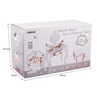 Coiffeuse à cosmétiques princesse en bois artisanal pour enfants, coffret à bijoux, cadeau de 1er anniversaire pour les familles, thème beauté et mode