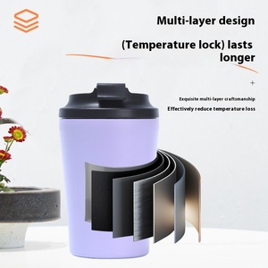 Mlife 12oz cốc cà phê với bìa nửa triệu cốc màu hồng 350ml biểu tượng tùy chỉnh đầy đủ tác phẩm nghệ thuật in du lịch cốc cà phê - Product Image 5