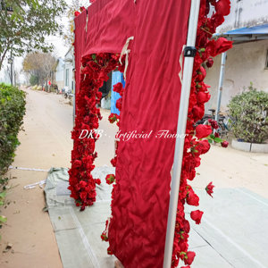 Vente en gros de décoration d'arc de mariage, fleurs d'arc rouge, décoration de mariage bordeaux - Product Image 6