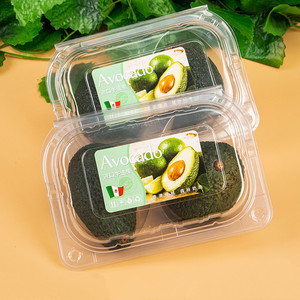Manufacturer transparent PET disposable clamshell fruits container clear plastic fruit box for avocado