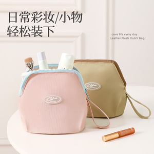 กระเป๋าเครื่องสำอางขนาดใหญ่ ผ้าอ๊อกซ์ฟอร์ด สีชมพู สีกากี แบบพกพา สำหรับจัดเก็บผลิตภัณฑ์ดูแลผิวและเครื่องสำอาง ใช้ได้ทุกวัน - Product Image 4
