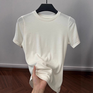 เสื้อยืดผู้หญิง TS-021 สีพื้น แขนสั้น คอกลม ผ้าถัก สวมใส่สบาย หลากหลายสไตล์ ทรงเข้ารูป - Product Image 2