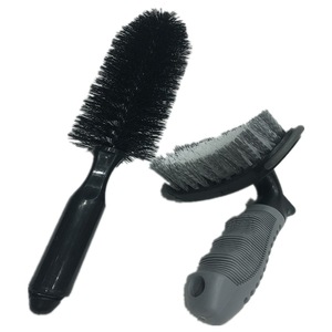 Ensemble de brosses pour pneus de voiture, brosse conique en nylon pour moyeu de roue, brosse courbée pour nettoyage des pneus, pour lavage de voiture - Product Image 1