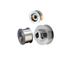 Polea tensora plana de aleación de aluminio y acero inoxidable con rodamiento de tensión trasera, fabricada en China