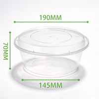 Conteneur en plastique rond de 1250 ml, boîtes en plastique durables