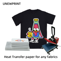Papier transfert thermique UNEWPRINT pour t-shirts foncés, format A4 compatible avec les imprimantes jet d'encre et les presses à chaud