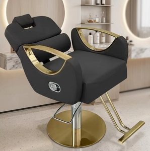 Silla de Barbero Reclinable de Cuero Barata con Bomba Hidráulica y Altura Ajustable, Silla de Peluquería para Estilistas - Product Image 1