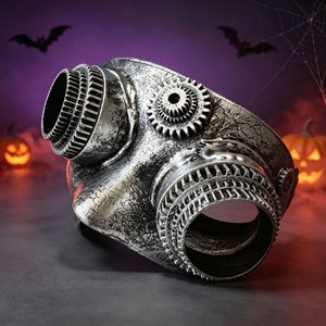 Masque steampunk HLC avec lunettes de protection, masque demi-visage de style mécanique pour Halloween, accessoire de <span class=keywords><strong>costume</strong></span> pour bal masqué et festival cosplay - Product Image 6