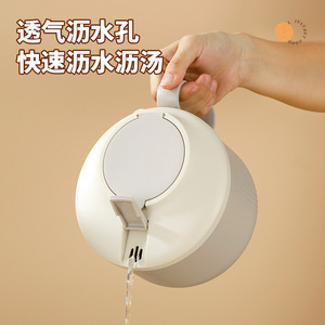 Instant Noodle Bowl With Lid Airtight Soup <b>Container</b> Portable Drainable Lunch <b>Box</b> Round Solid Color CST-8232 - Product Image 1