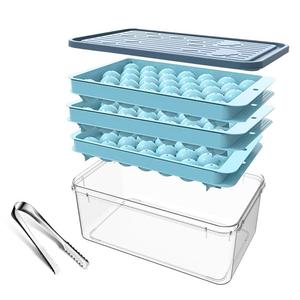 Raybin Custom Kunststoff Mini <span class=keywords><strong>Circle</strong></span> <span class=keywords><strong>Ice</strong></span> Ball Maker Form Eiswürfel schale mit Deckel und Behälter Eis schaufel - Product Image 1