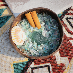 Cuenco de Cuarzo LANJO con Forma Redonda y Virutas de Cristal Natural en Cuenco de Cáscara de Coco para Decoración del Hogar - Product Image 3