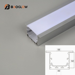 New 40*32 Modern Customized Led Extruded Low Profile Aluminum Frame Profile for Led <b>Lighting</b> Surface Mounted Celling Wall Floor - Product Image 2