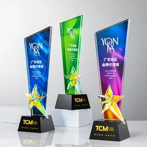 Nuevo Trofeo <span class=keywords><strong>Estrella</strong></span> Colorido Personalizado para Negocios y Premios, Trofeo de Cristal Moderno de Alta Gama con Grabado Láser Impreso a Color - Product Image 6
