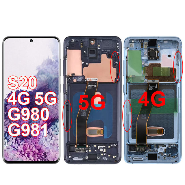 6.2" AMOLED LCD for Samsung Galaxy S20 5G Display Touch Digitizer Assembly for Samsung S20 G981F G981F/DS G981B/DS G980 LCD