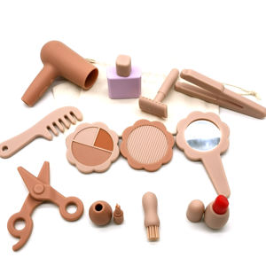 Vente chaude 12PCS Silicone Maquillage Jouet Ensemble Faire semblant Brosse et Cosmétiques Cas Salon Beauté Jouets Toddler - Product Image 4