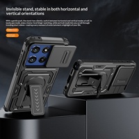 Coque de protection personnalisée avec support invisible et fenêtre pour appareil photo, armure de protection arrière pour iPhone 17 Pro Max
