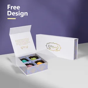 Bölücü ile farklı boyut şeker tatlı toptan özel Logo için manyetik kutusu boyut Premium lüks çikolata ambalaj kutusu
