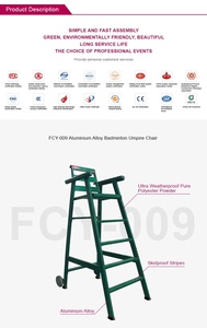 Silla de árbitro de aleación de aluminio, asiento alto para árbitro en cancha de tenis y bádminton, silla móvil para exteriores - Product Image 5