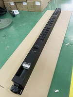 PDU en tôle noire triphasé 125A 18 voies avec prises C19, montage en rack, avec disjoncteur et protection contre les surcharges 240V